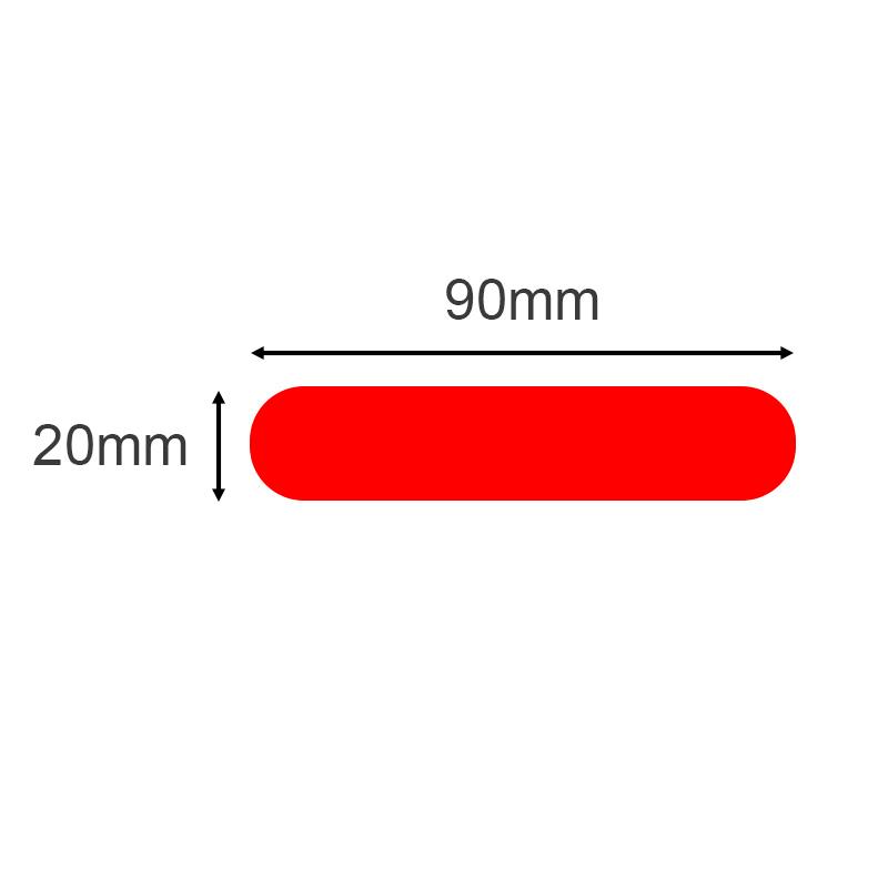 Pegatinas reflectantes 90x20mm rojas - 20uds - RuedaQrueda