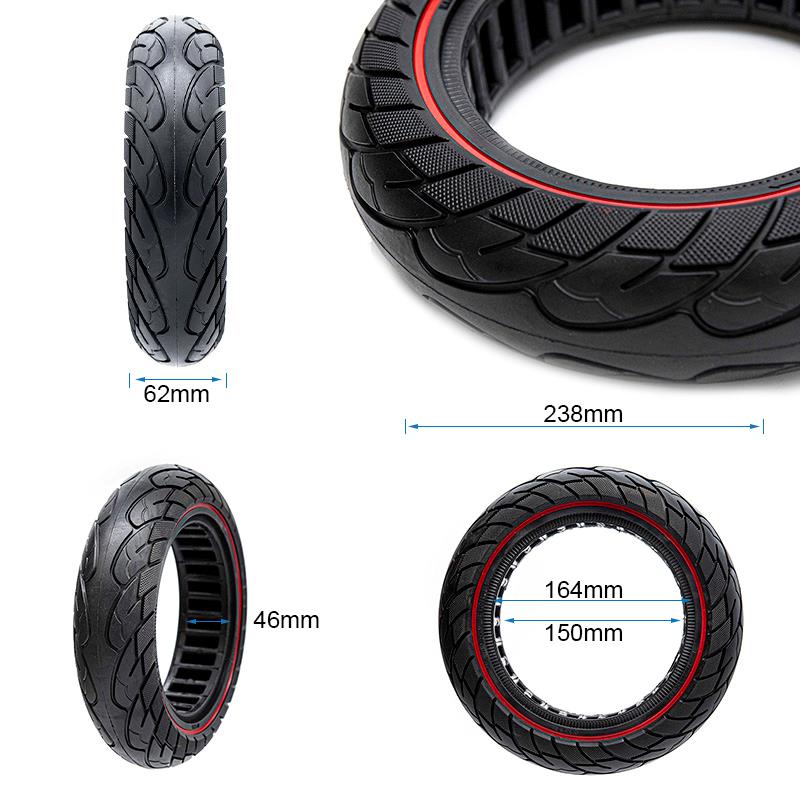 Rueda maciza ultraligera 10x2,5-6,1/B44 línea roja [Nedong] - RuedaQrueda