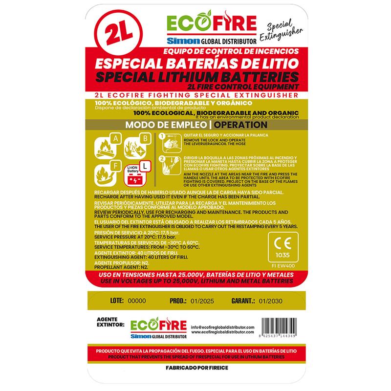 Extintor dieléctrico para baterías - RuedaQrueda