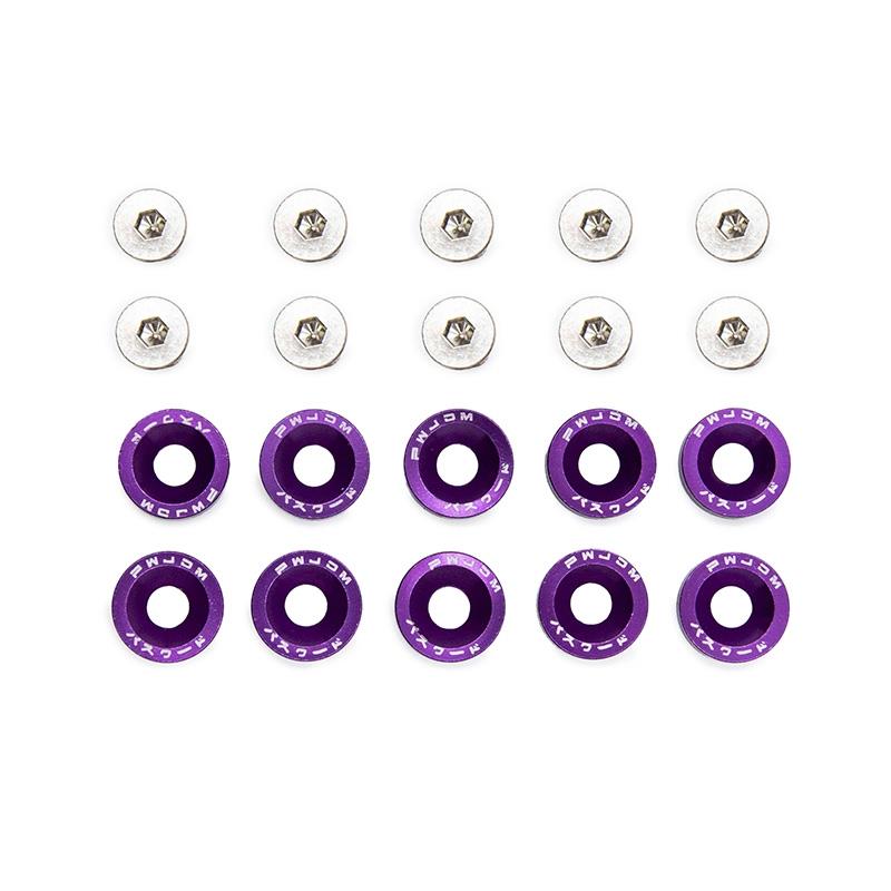 Arandela JDM violeta con tornillos M6x16 - 10uds - RuedaQrueda