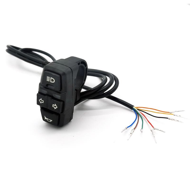 Botonera BSK321 con Intermitentes, luz y claxon con conector SM 1,5M - RuedaQrueda