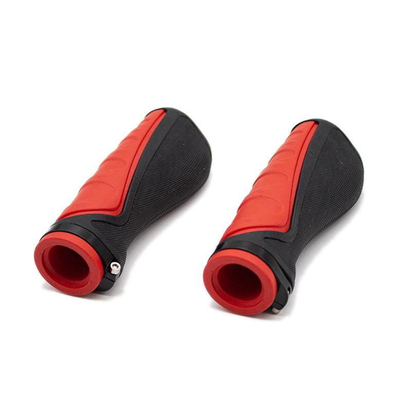 Puños de silicona ergonómicos con bloqueo rojos - 2 uds - RuedaQrueda