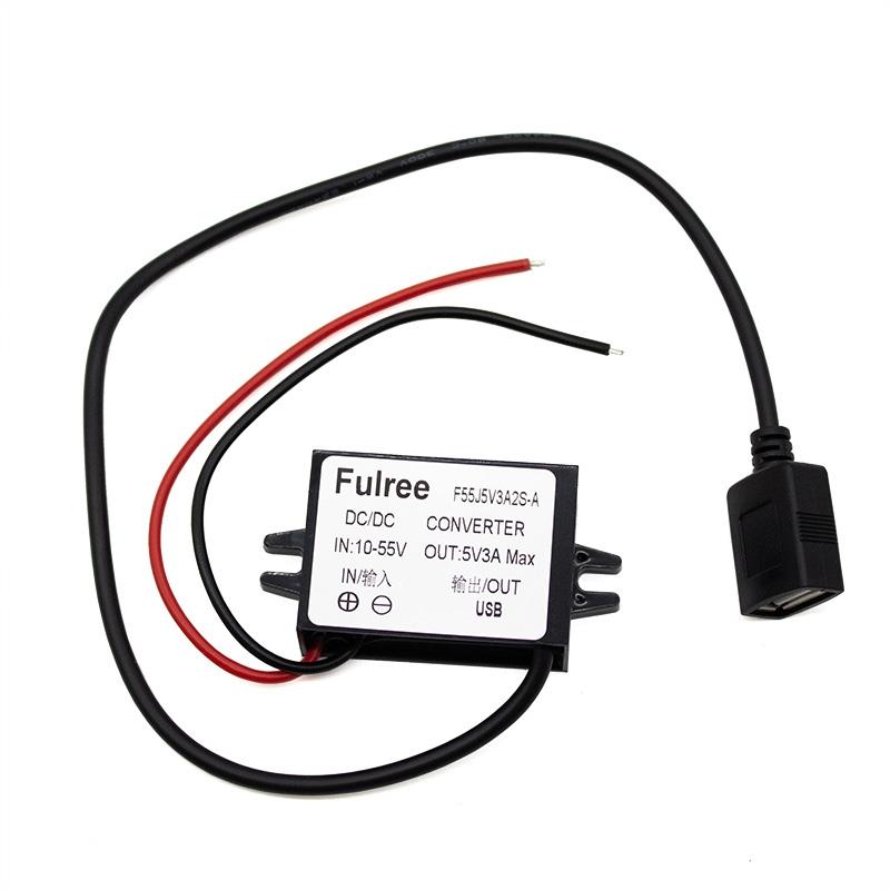 Conversor DC 11-55V a 5V 3A con puerto USB [Fulree] - RuedaQrueda