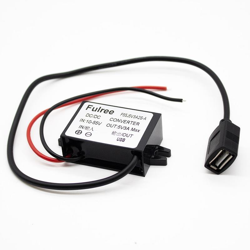 Conversor DC 11-55V a 5V 3A con puerto USB [Fulree] - RuedaQrueda