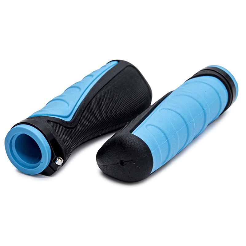 Puños de silicona ergonómicos con bloqueo azules - 2 uds - RuedaQrueda