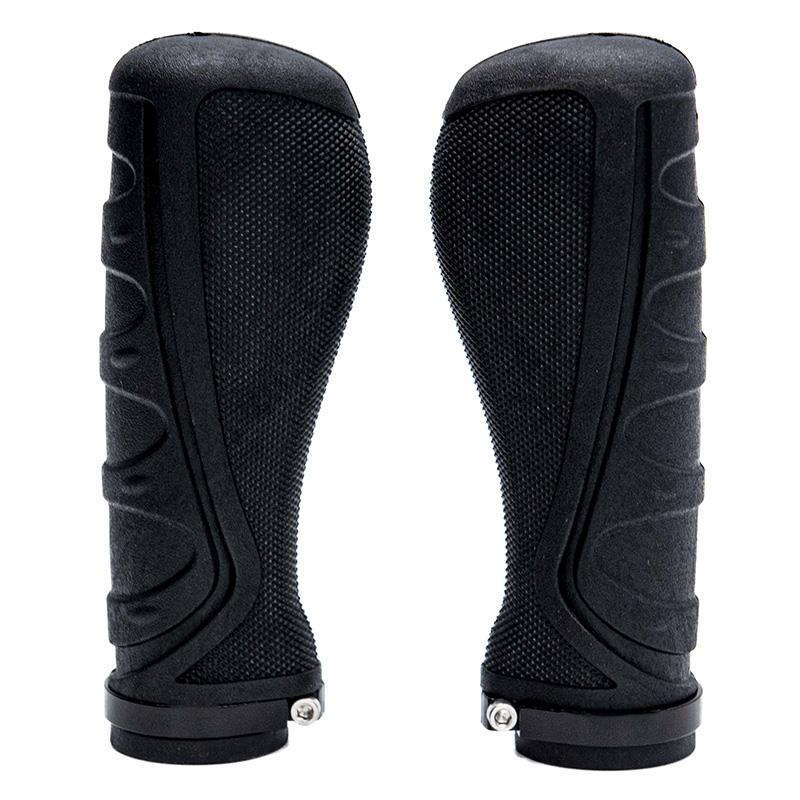 Puños de silicona ergonómicos con bloqueo negros - 2 uds - RuedaQrueda