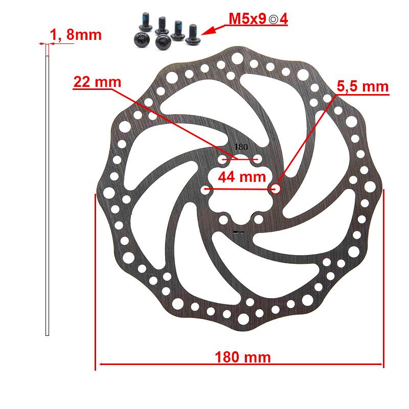 Disco de freno R6.1 180mm 6H plata - RuedaQrueda