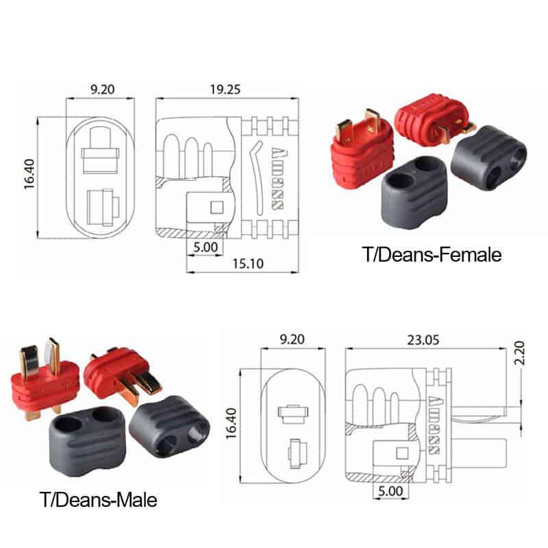 Conector T-DEAN Amass con protector - 10F - RuedaQrueda