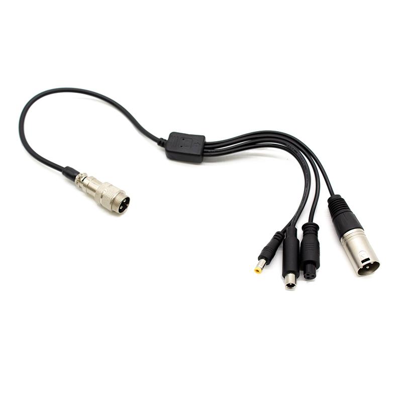 Adaptador GX16 a DC/XLR/GX12 - RuedaQrueda