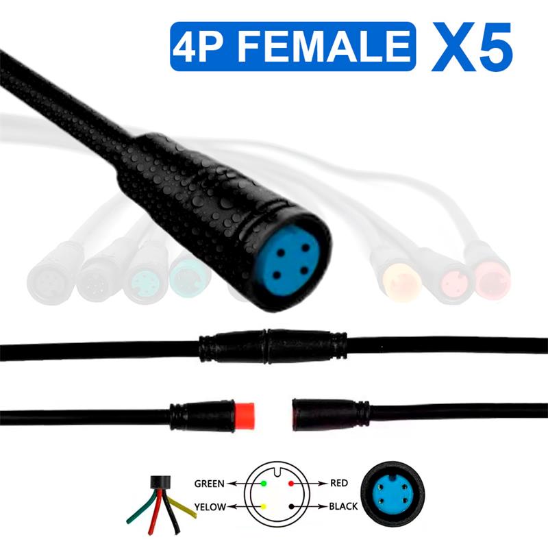 Conector waterproof 8mm 4 pin - 5F - RuedaQrueda