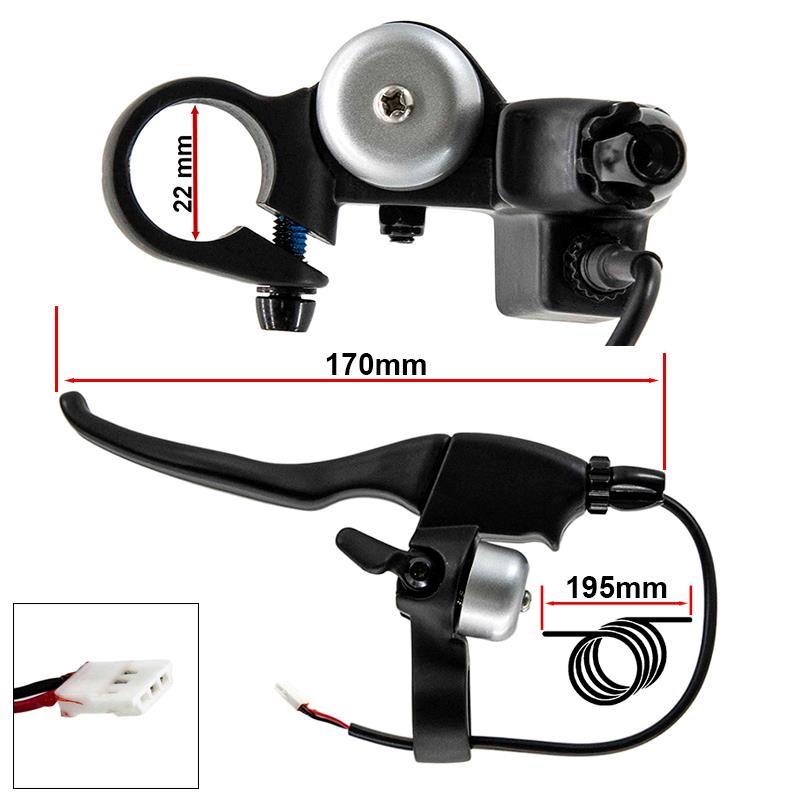 Maneta de freno con sensor, tensor y timbre L para Cecotec Outsider / Bongo serie A - RuedaQrueda