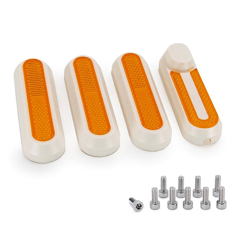 Catadióptrico blanco con reflector amarillo para Xiaomi - RuedaQrueda