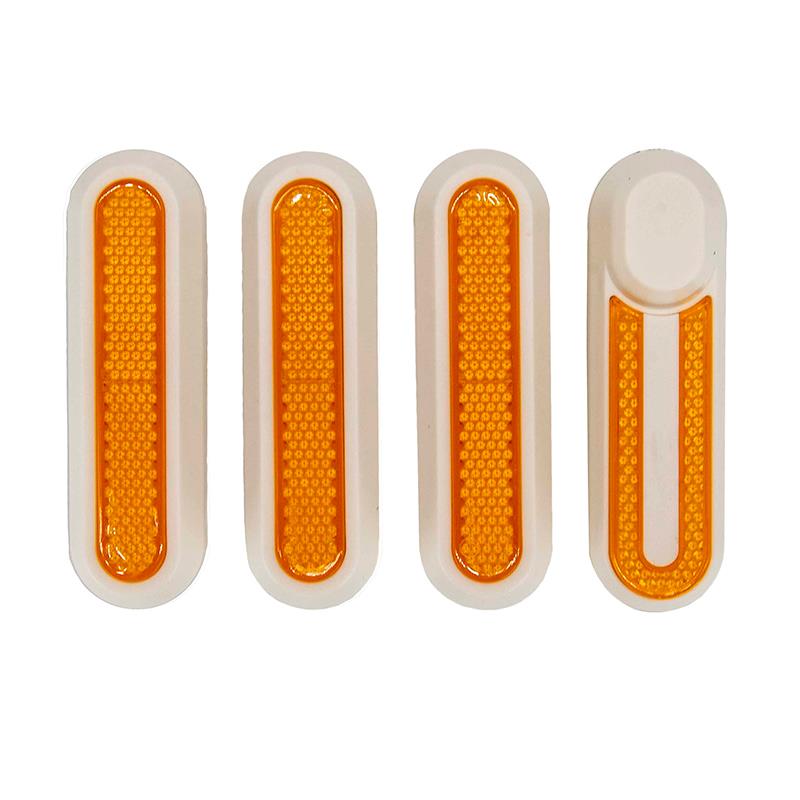 Catadióptrico blanco con reflector amarillo para Xiaomi - RuedaQrueda