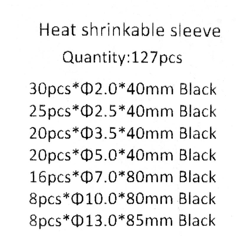 Termorretráctil negro para cable - 127 uds - RuedaQrueda