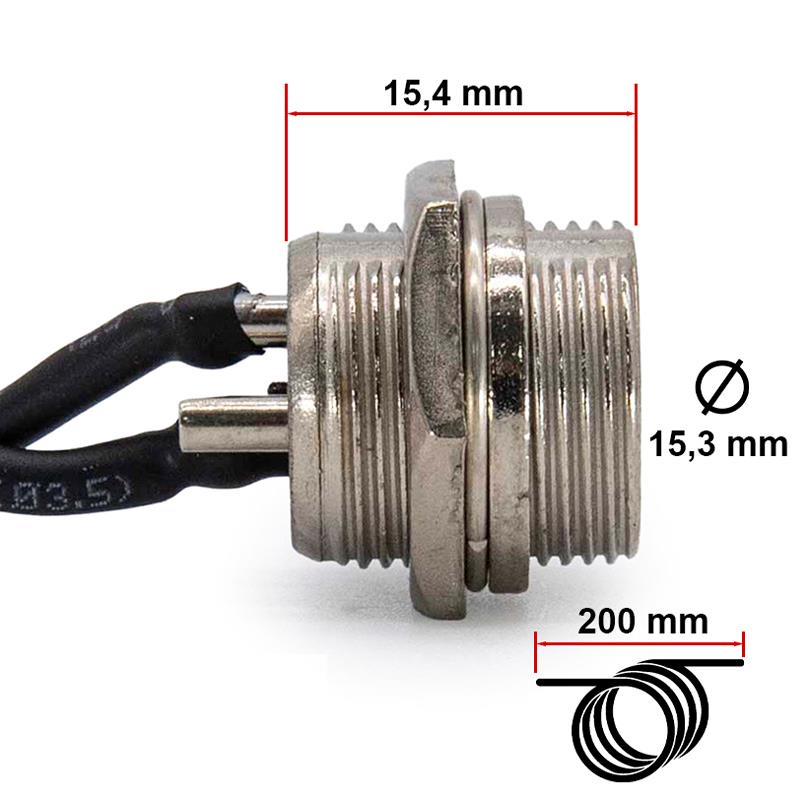 Puerto de carga GX16 a tipo bala - RuedaQrueda