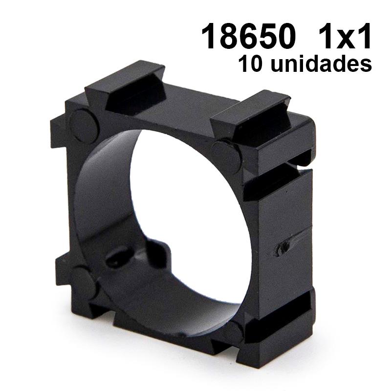 Soporte baterías 18650 1x1 - 10 uds - RuedaQrueda