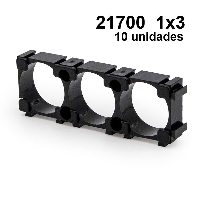 Soporte baterías 21700 1x3 - 10 uds - RuedaQrueda