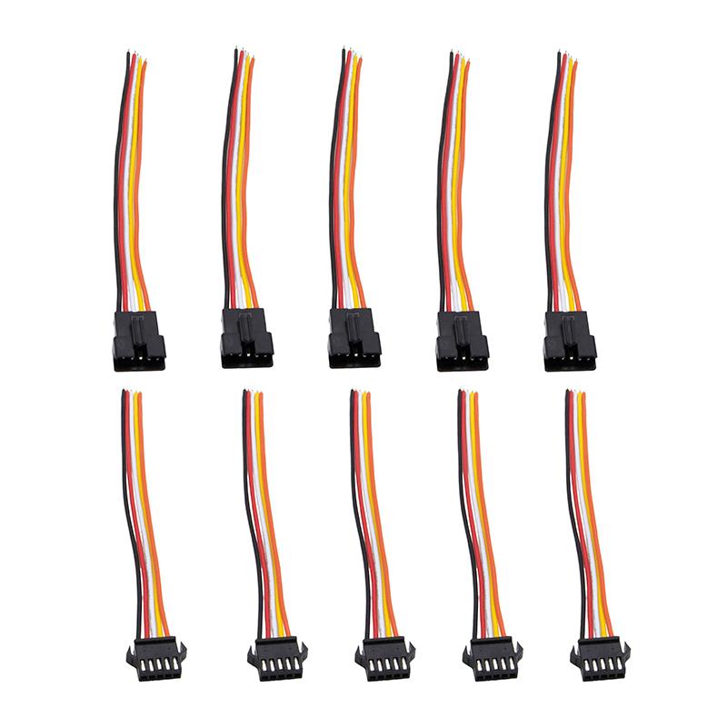 Conector SM 5 pin con cable 22AWG - 5M/5F - RuedaQrueda