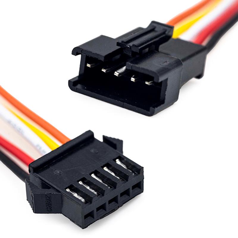 Conector SM 5 pin con cable 22AWG - 5M/5F - RuedaQrueda