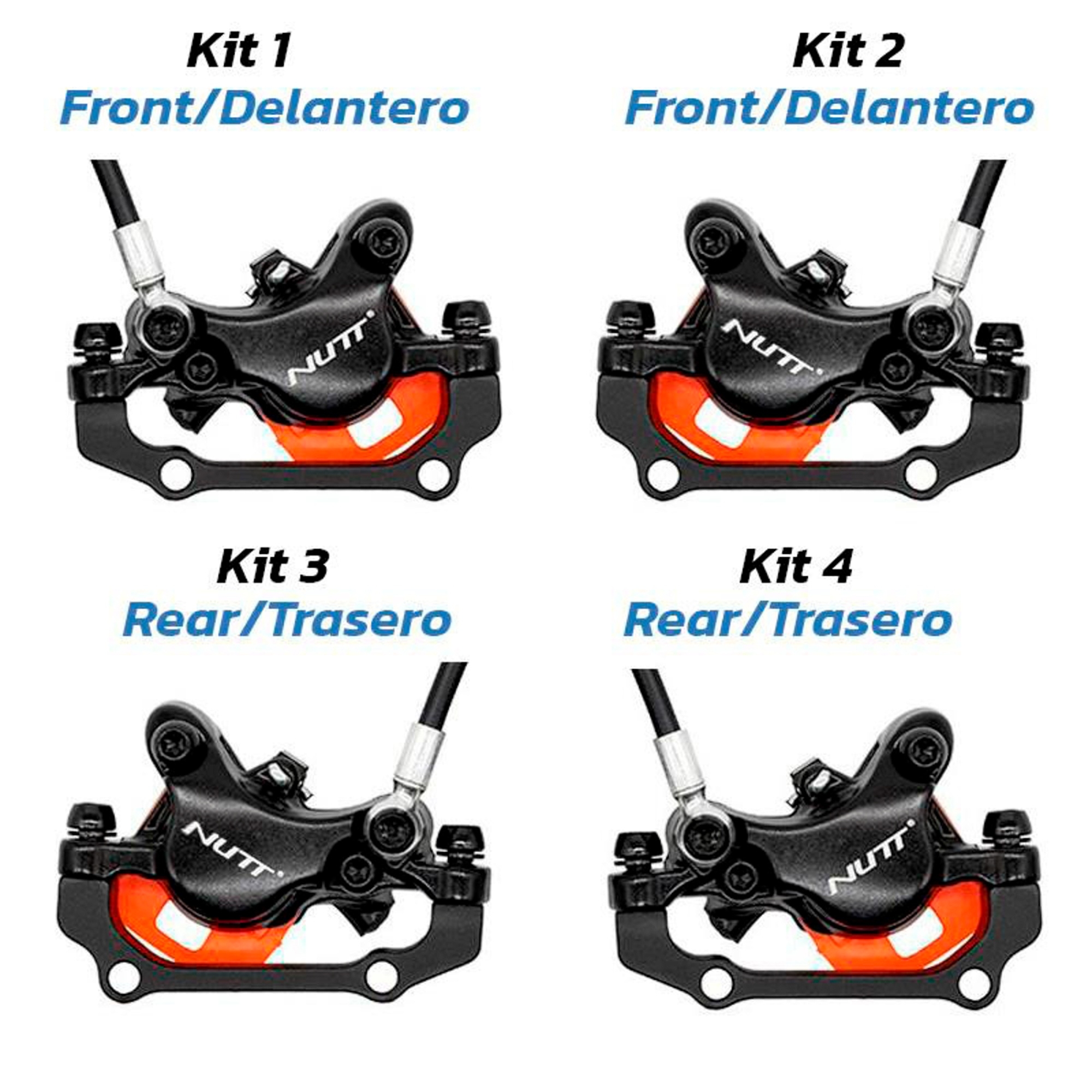 Kit de freno hidráulico negro Y5 Delantero R trasero R [NUTT] - RuedaQrueda