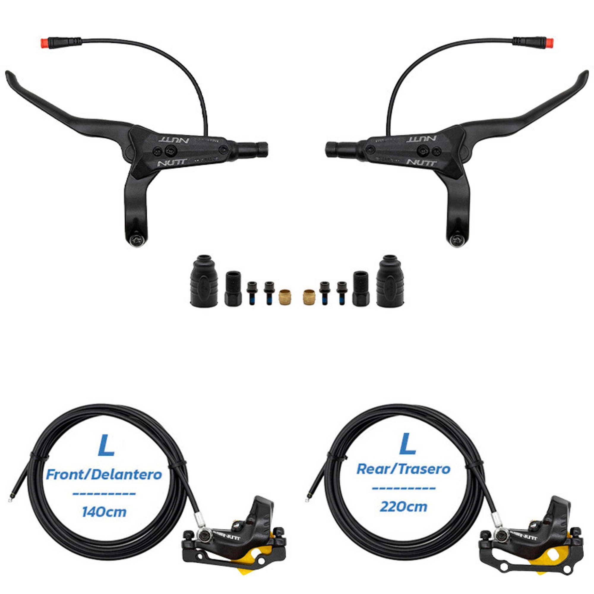 Kit de freno hidráulico negro Y5 Delantero L trasero L [NUTT] - RuedaQrueda