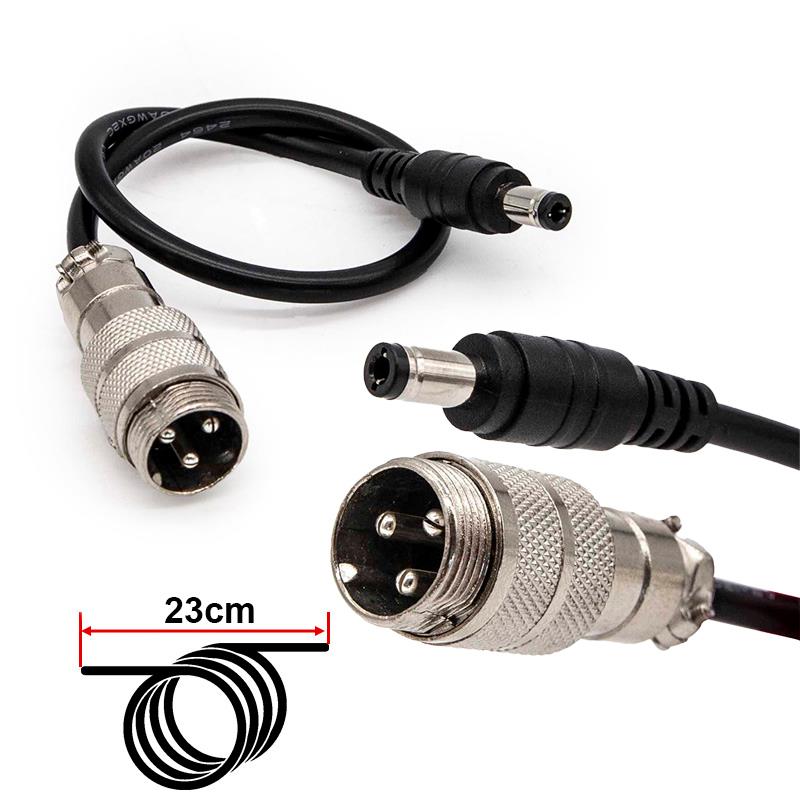 Adaptador aéreo GX16 a DC55x25 - RuedaQrueda