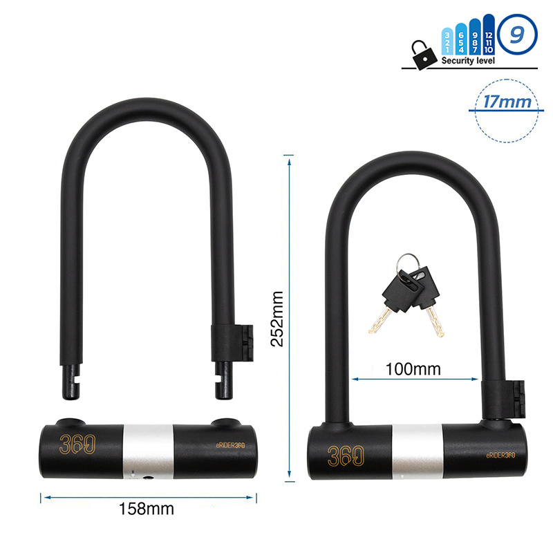 Candado en U de llave EWLK021 negro - RuedaQrueda