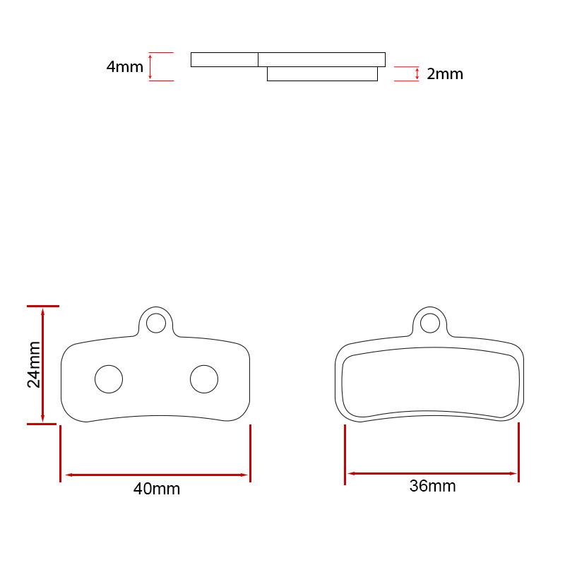 Pastilla de freno RT007-S sinterizada para Shimano saint M810/M820 - Juego de 2 - RuedaQrueda