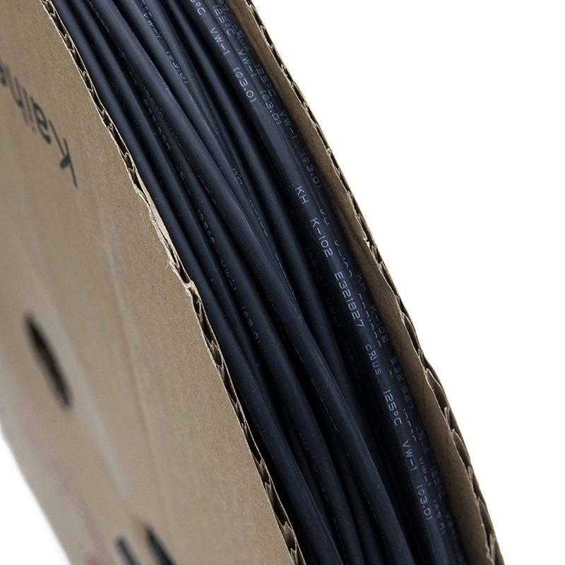 Termorretráctil negro para cable - 3mm x 200M - RuedaQrueda