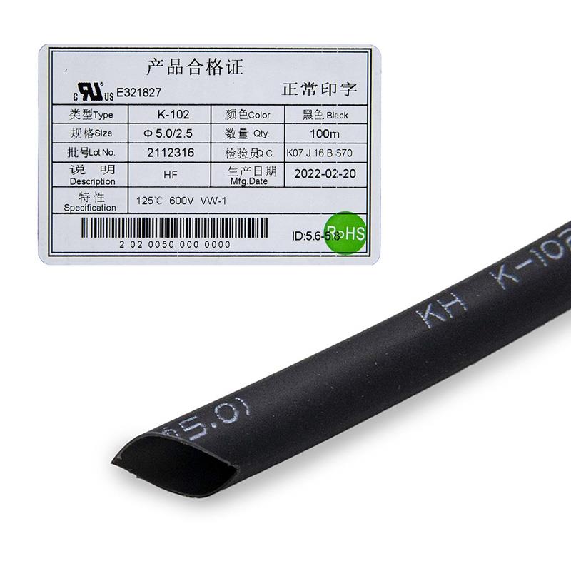 Termorretráctil negro para cable - 5mm x 100M - RuedaQrueda