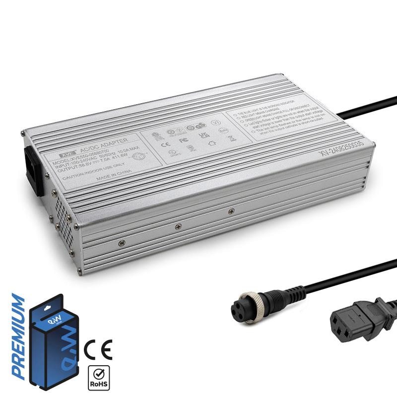 Cargador 52V (salida 58,8v) 7A conector GX16 - RuedaQrueda