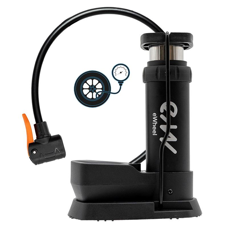 Inflador de pie con manómetro - - RuedaQrueda
