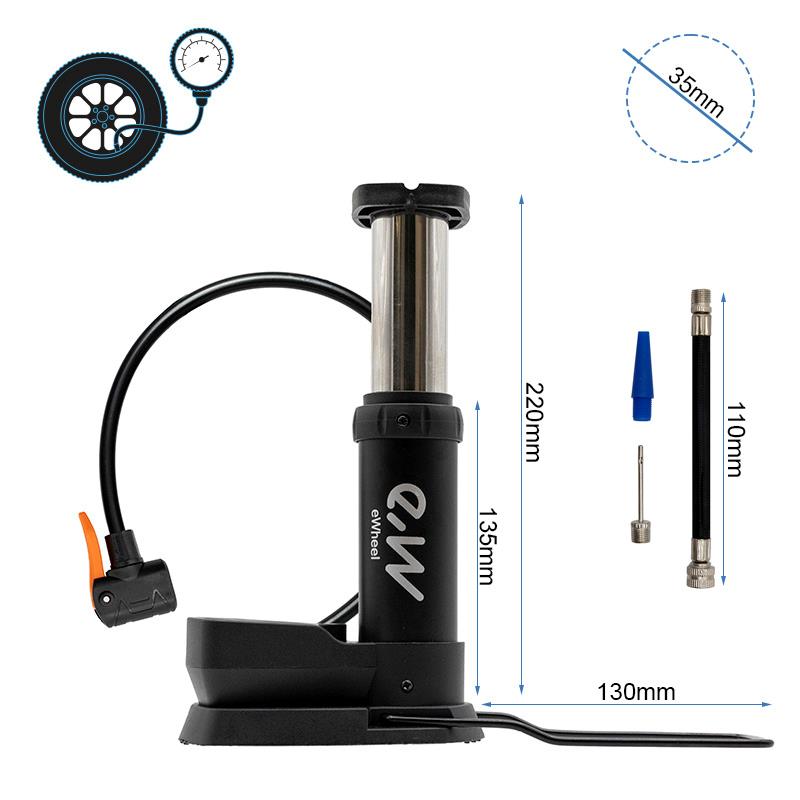 Inflador de pie con manómetro - - RuedaQrueda