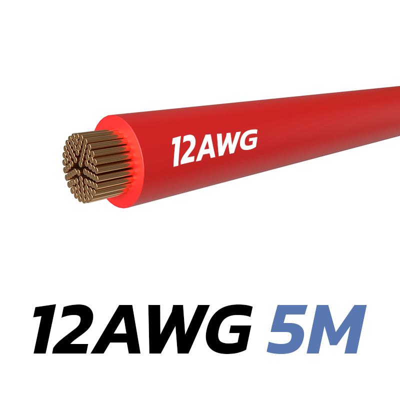 Cable rojo 12 AWG - 5M - RuedaQrueda