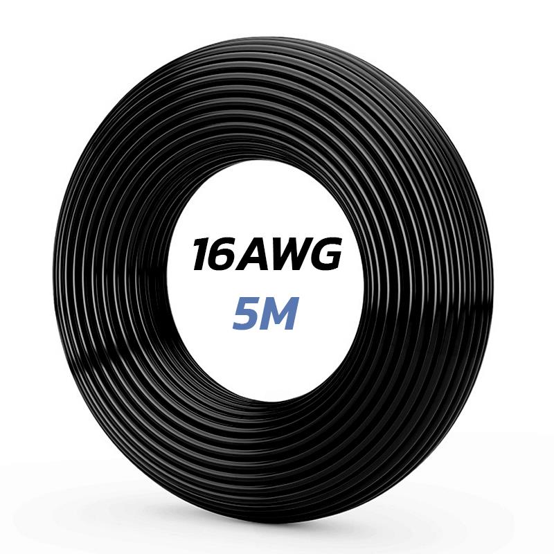 Cable negro 16 AWG - 5M - RuedaQrueda
