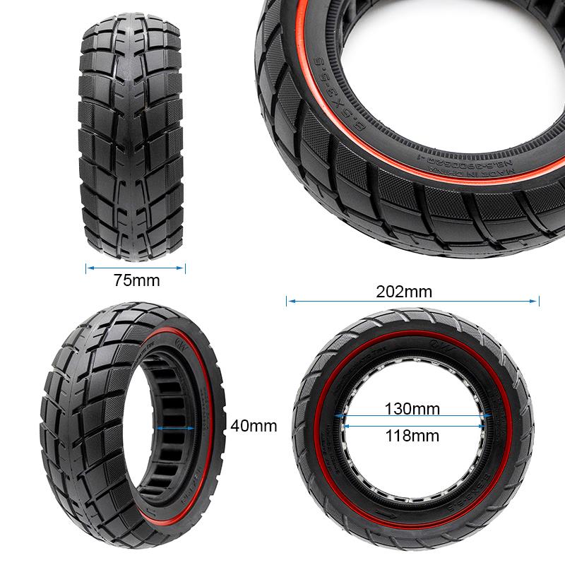 Rueda maciza ultraligera offroad 8,5x3-5,5 - linea roja - RuedaQrueda