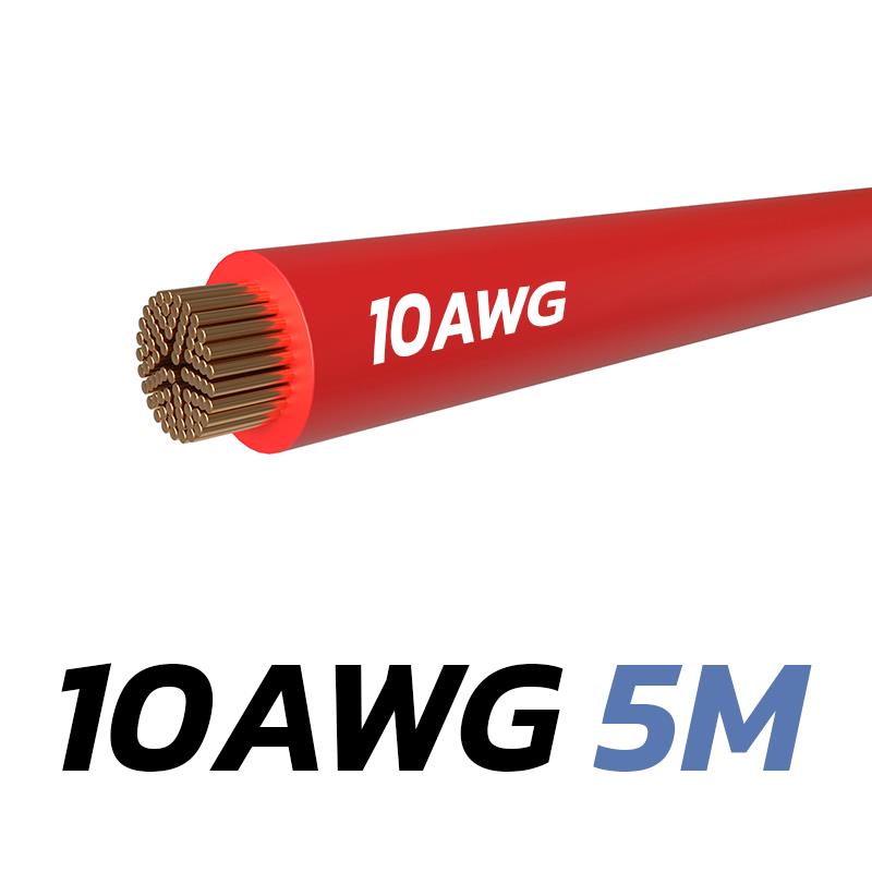 Cable rojo 10 AWG - 5M - RuedaQrueda