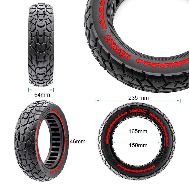 Rueda maciza ultraligera offroad 10x2,5/B44 - rojo [Nedong] - RuedaQrueda