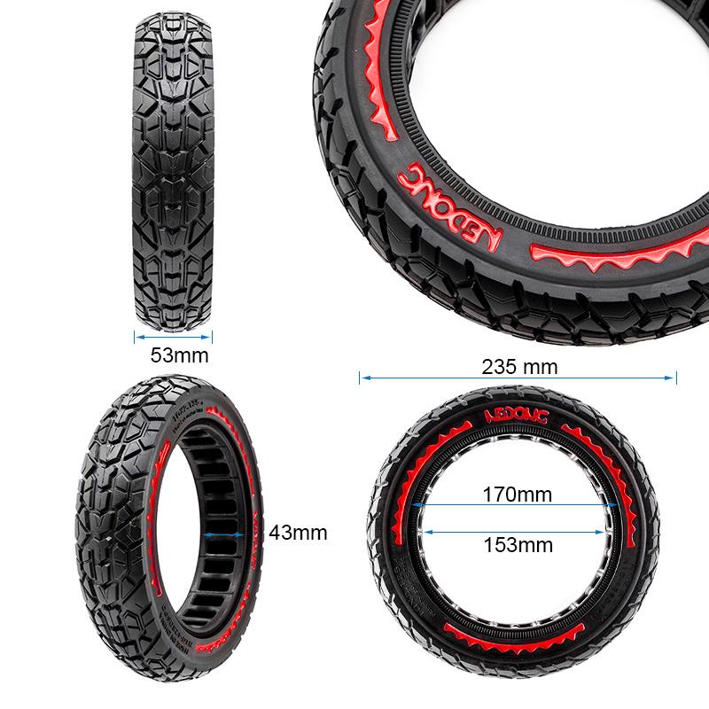 Rueda maciza ultraligera offroad 10x2,125-6,5/B44 - roja [Nedong] - RuedaQrueda