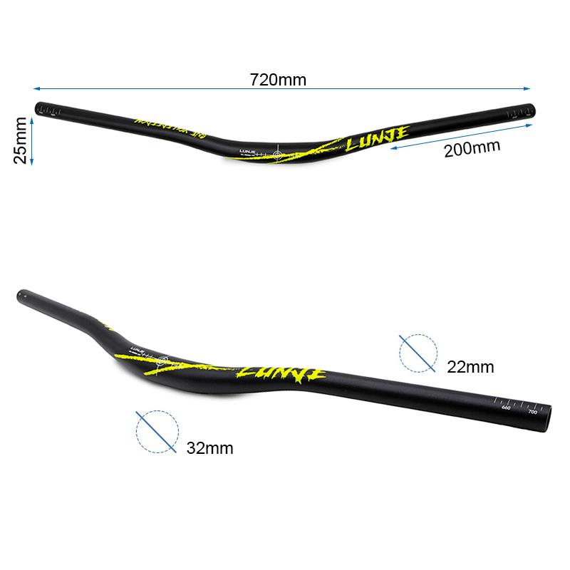 Manillar de 720mm con elevación 25mm negro-verde - RuedaQrueda