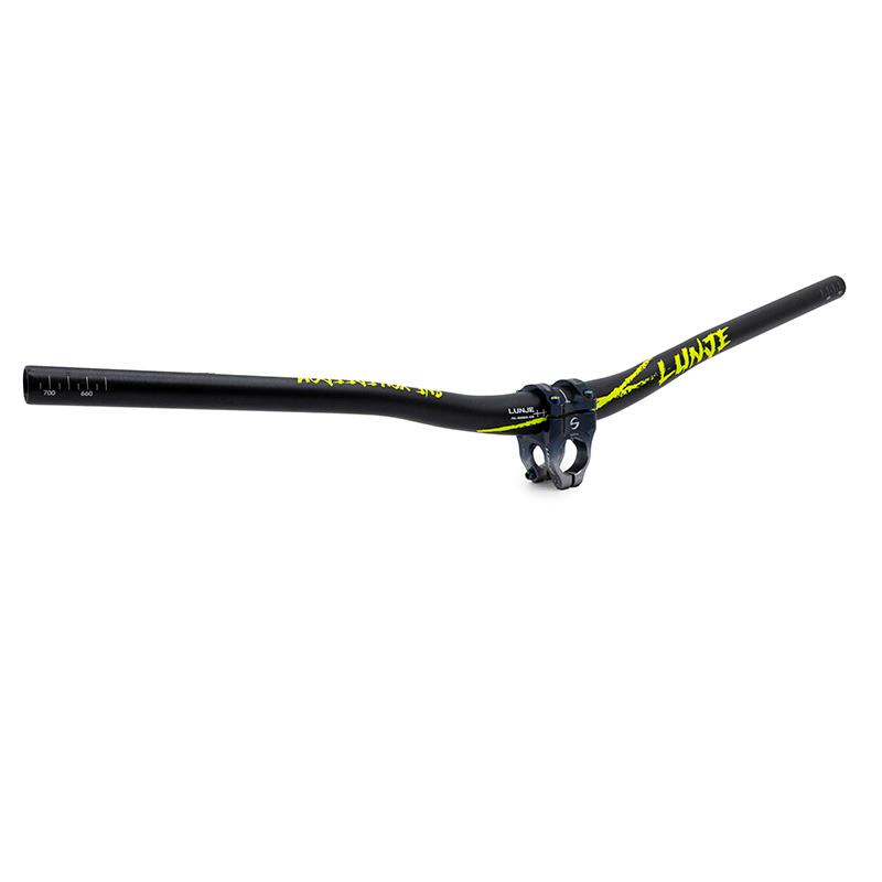 Manillar de 720mm con elevación 25mm negro-verde - RuedaQrueda