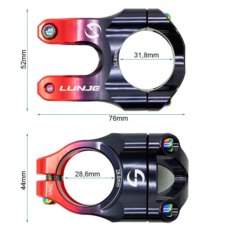 Potencia para manillares de 31,8mm EWPM-002 negro-rojo - RuedaQrueda