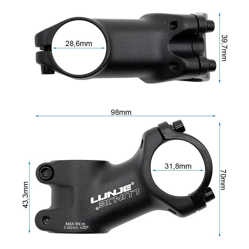 Potencia para manillares de 31,8mm EWPM-004 con elevación de 35º - RuedaQrueda