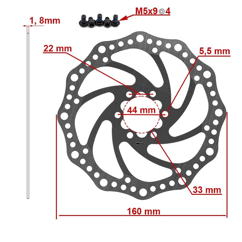 Disco de freno R6.1 160mm 6H plata - RuedaQrueda