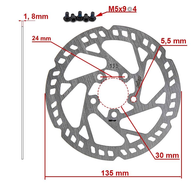 Disco de freno 135mm 5H plata - RuedaQrueda