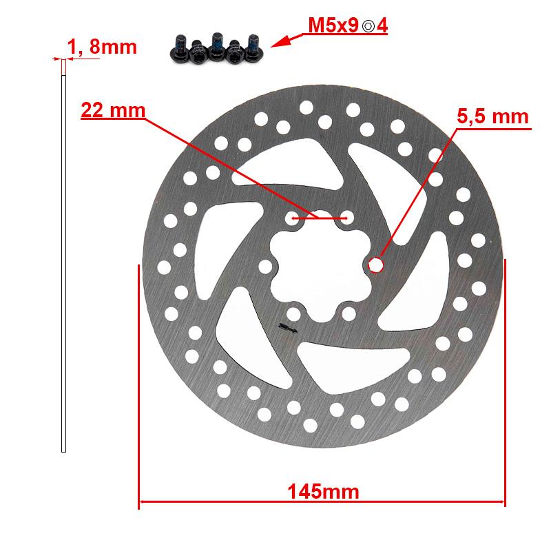 Disco de freno 145mm 6H plata - RuedaQrueda