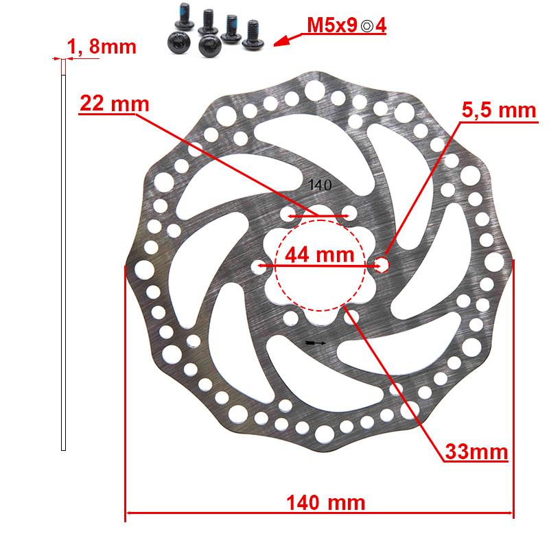 Disco de freno R6.1 140mm 6H plata - RuedaQrueda