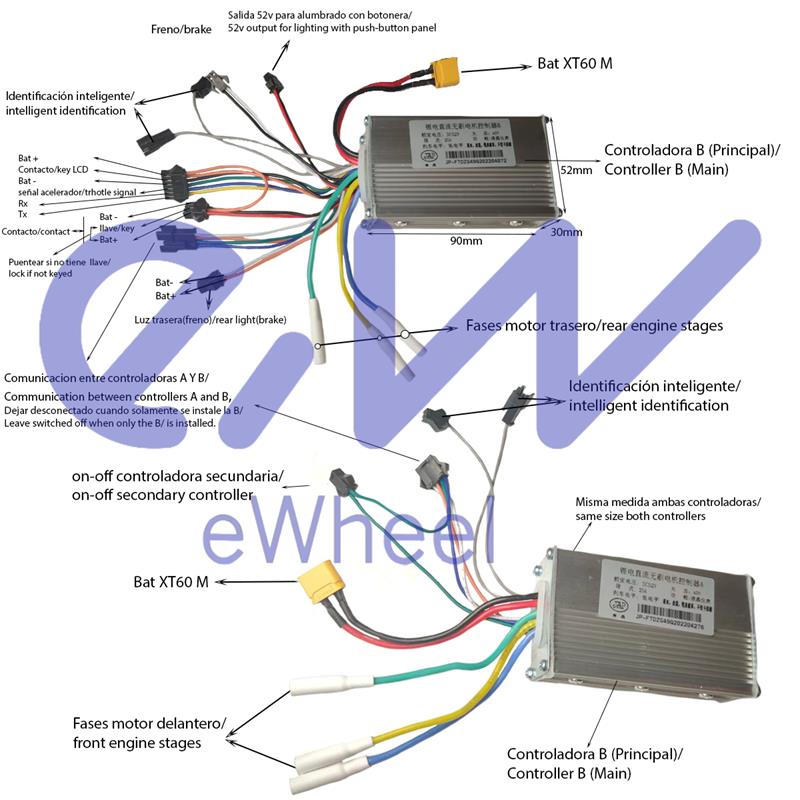 Controladora 52V 25A 800W-A LCD JP [J&P] - RuedaQrueda