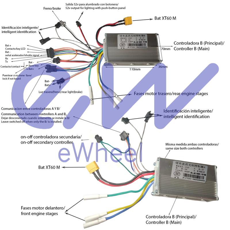 Controladora 52V 35A 1500W-A LCD JP [J&P] - RuedaQrueda
