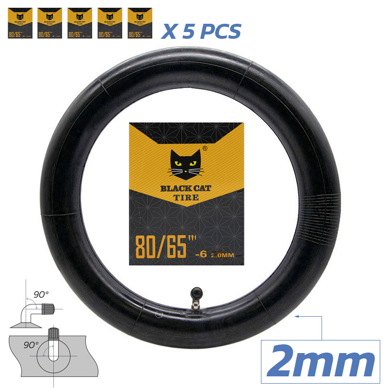 Chambre à air premium 80/65-6 2.0mm Valve 90x90º - 5uds [Black cat]